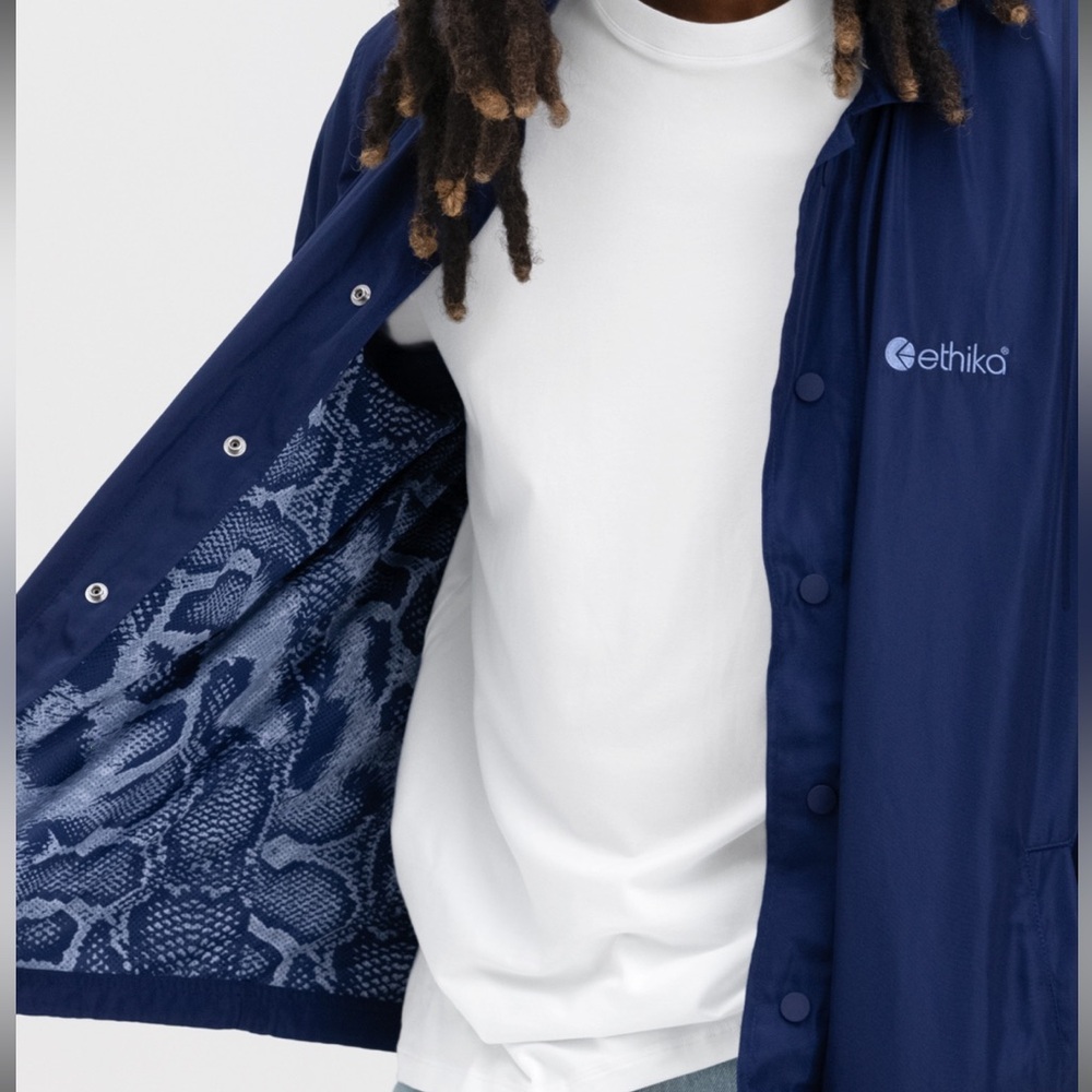 NWT - Ethika MENS COACHES JACKET - Size XL - Blue - New in bag - Picture 3 of 5